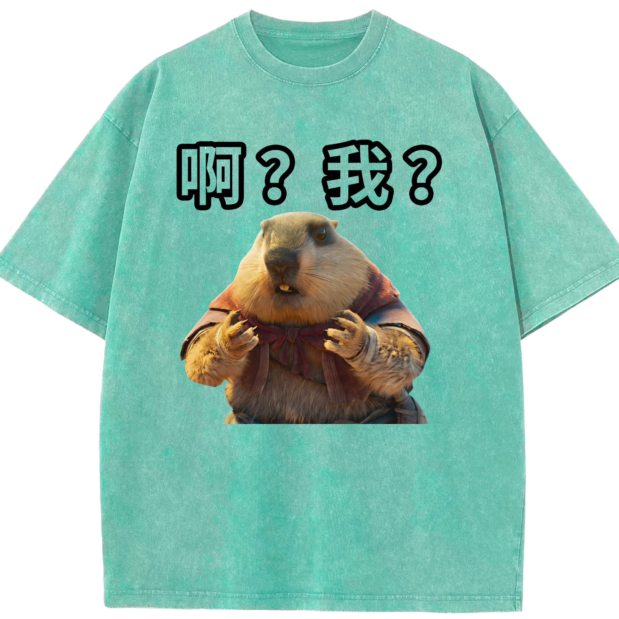 （画像用） Ne Zha 2 ナタ 魔童の大暴れ 綿100% ヴィンテージ風 半袖Tシャツ（フロントプリント）